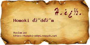 Homoki Ádám névjegykártya
